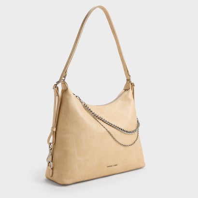 チャールズ アンド キース CHARLES & KEITH Atwood アトウッド チェーンホーボーバッグ （Sand Beige）｜詳細画像