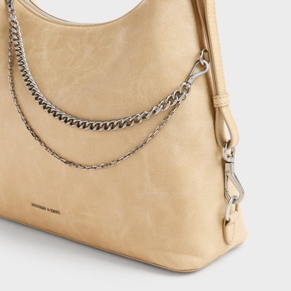 チャールズ アンド キース CHARLES & KEITH Atwood アトウッド チェーンホーボーバッグ （Sand Beige）｜詳細画像
