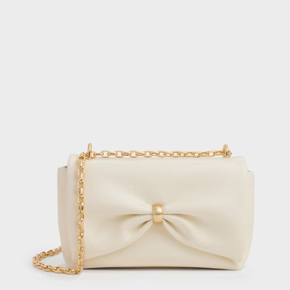 チャールズ アンド キース CHARLES & KEITH Halsey ホールジー ルーシュド チェーン ショルダーバッグ （Cream）｜詳細画像