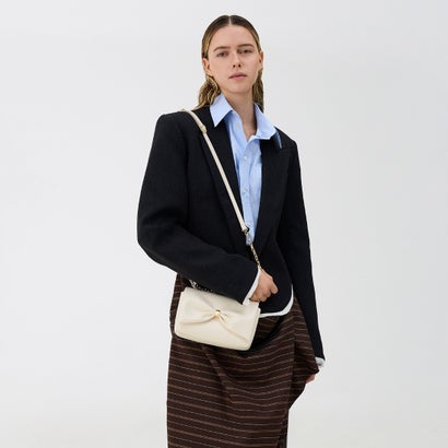 チャールズ アンド キース CHARLES & KEITH Halsey ホールジー ルーシュド チェーン ショルダーバッグ （Cream）｜詳細画像