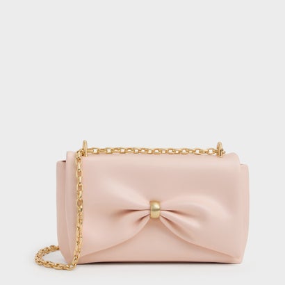 チャールズ アンド キース CHARLES & KEITH Halsey ホールジー ルーシュド チェーン ショルダーバッグ （Soft Pink）｜詳細画像