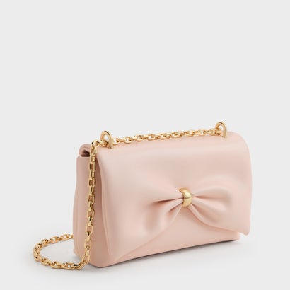 チャールズ アンド キース CHARLES & KEITH Halsey ホールジー ルーシュド チェーン ショルダーバッグ （Soft Pink）｜詳細画像