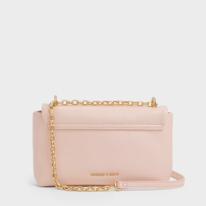 チャールズ アンド キース CHARLES & KEITH Halsey ホールジー ルーシュド チェーン ショルダーバッグ （Soft Pink）｜詳細画像