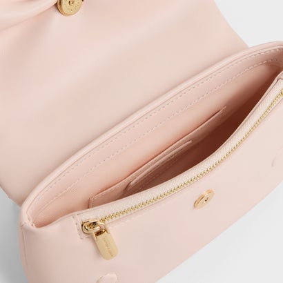 チャールズ アンド キース CHARLES & KEITH Halsey ホールジー ルーシュド チェーン ショルダーバッグ （Soft Pink）｜詳細画像