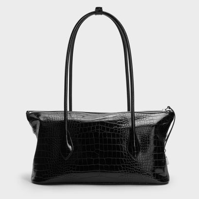Aveline アヴェリン フロントフラップ ショルダーバッグ （Black Croco）｜詳細画像