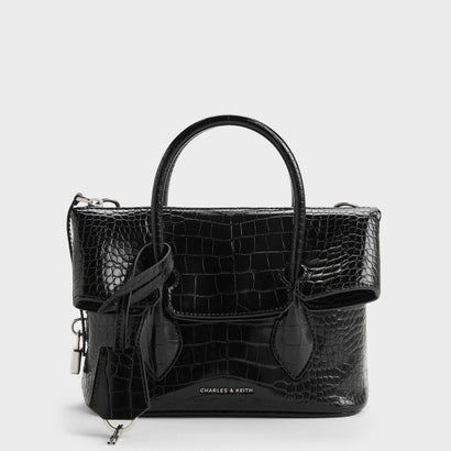 Aveline アヴェリーヌ フロントフラップ クロスボディバッグ （Black Croco）｜詳細画像