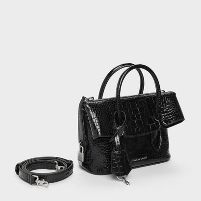 Aveline アヴェリーヌ フロントフラップ クロスボディバッグ （Black Croco）｜詳細画像