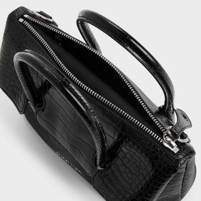 Aveline アヴェリーヌ フロントフラップ クロスボディバッグ （Black Croco）｜詳細画像
