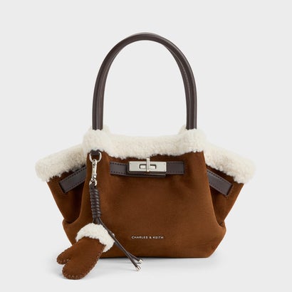 チャールズ アンド キース CHARLES & KEITH Cosima コシマ ファートリム トートバッグ （Pecan Brown）｜詳細画像
