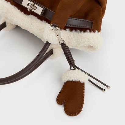 チャールズ アンド キース CHARLES & KEITH Cosima コシマ ファートリム トートバッグ （Pecan Brown）｜詳細画像