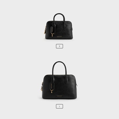 チャールズ アンド キース CHARLES & KEITH Ginevra ラージジネヴラ ストラクチャー ボウリングバッグ （Black）｜詳細画像