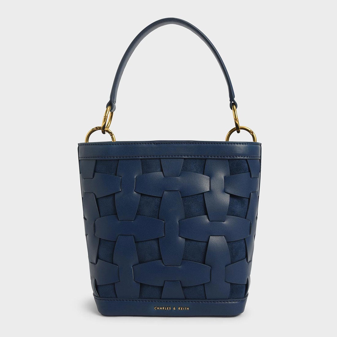 ウェーブディテール バケツバッグ / Weave Detail Bucket Bag （Blue）