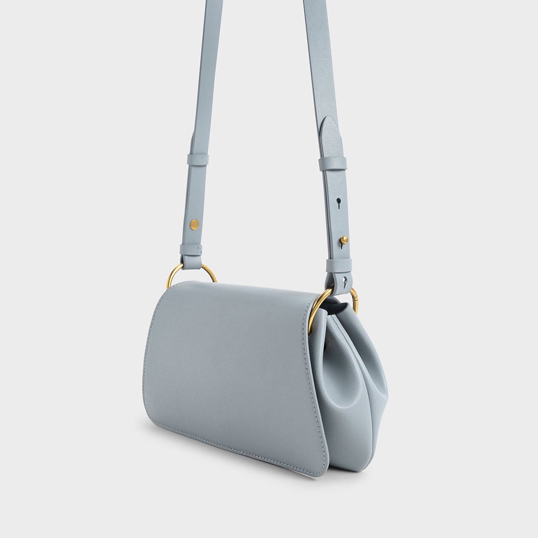 エスメバックルド ハンドルショルダーバッグ / Esme Buckled Handle Shoulder Bag （SteelBlue）