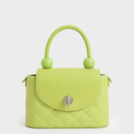 【2022 SUMMER 新作】ラウンドキルト トップハンドルバッグ / Round Quilted Top Handle Bag （Lime）