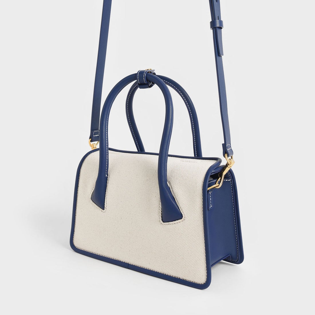 CHARLES & KEITH Daylla デイラー ダブルハンドルバッグ （Navy） -靴 