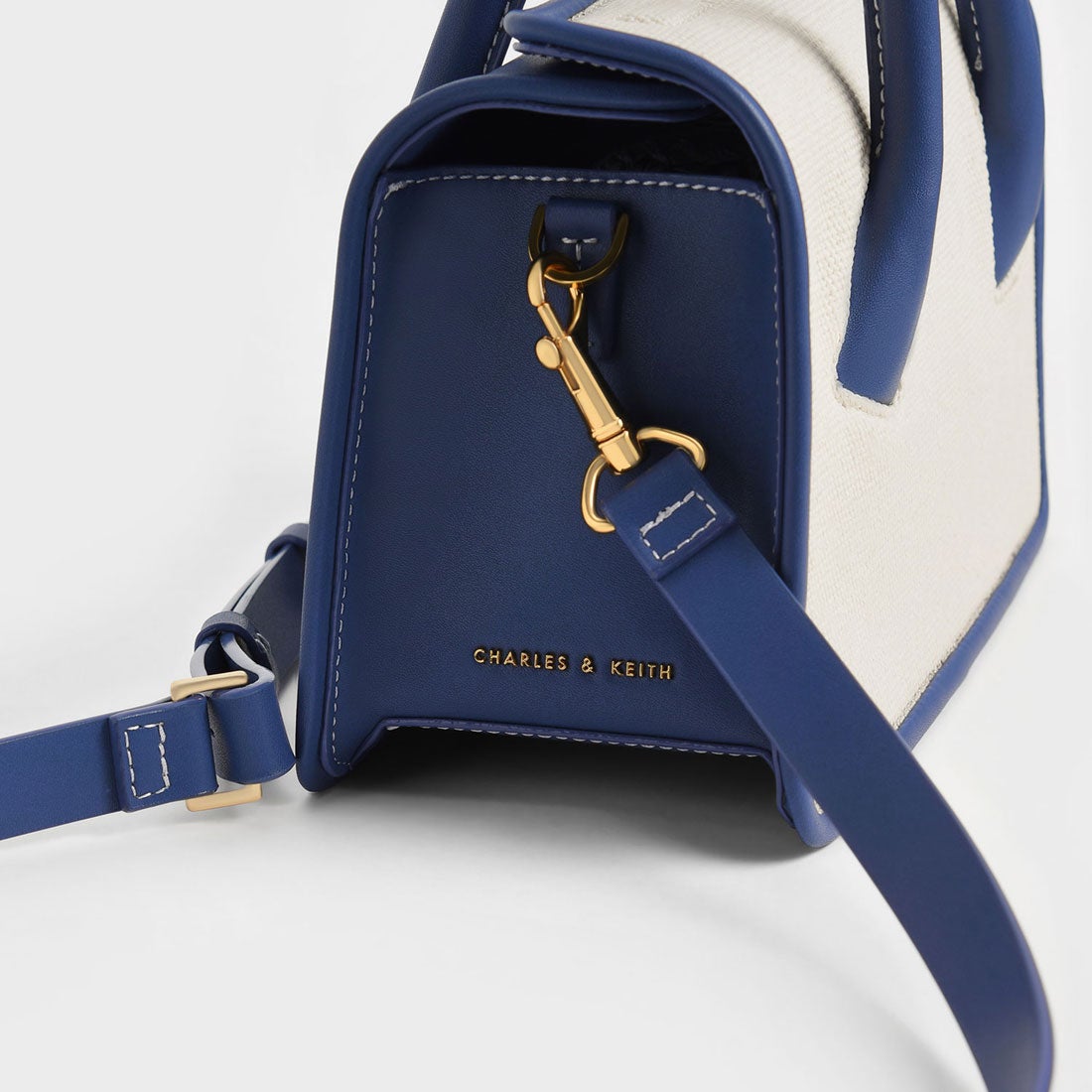 CHARLES & KEITH Daylla デイラー ダブルハンドルバッグ （Navy） -靴 