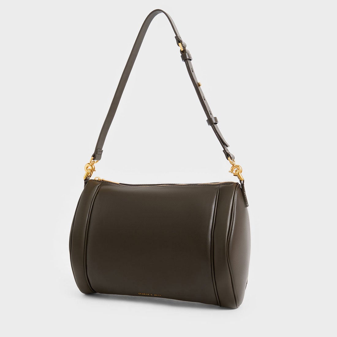 CHARLES & KEITH アクリルチェーン ハンドルバッグ （DarkMoss 