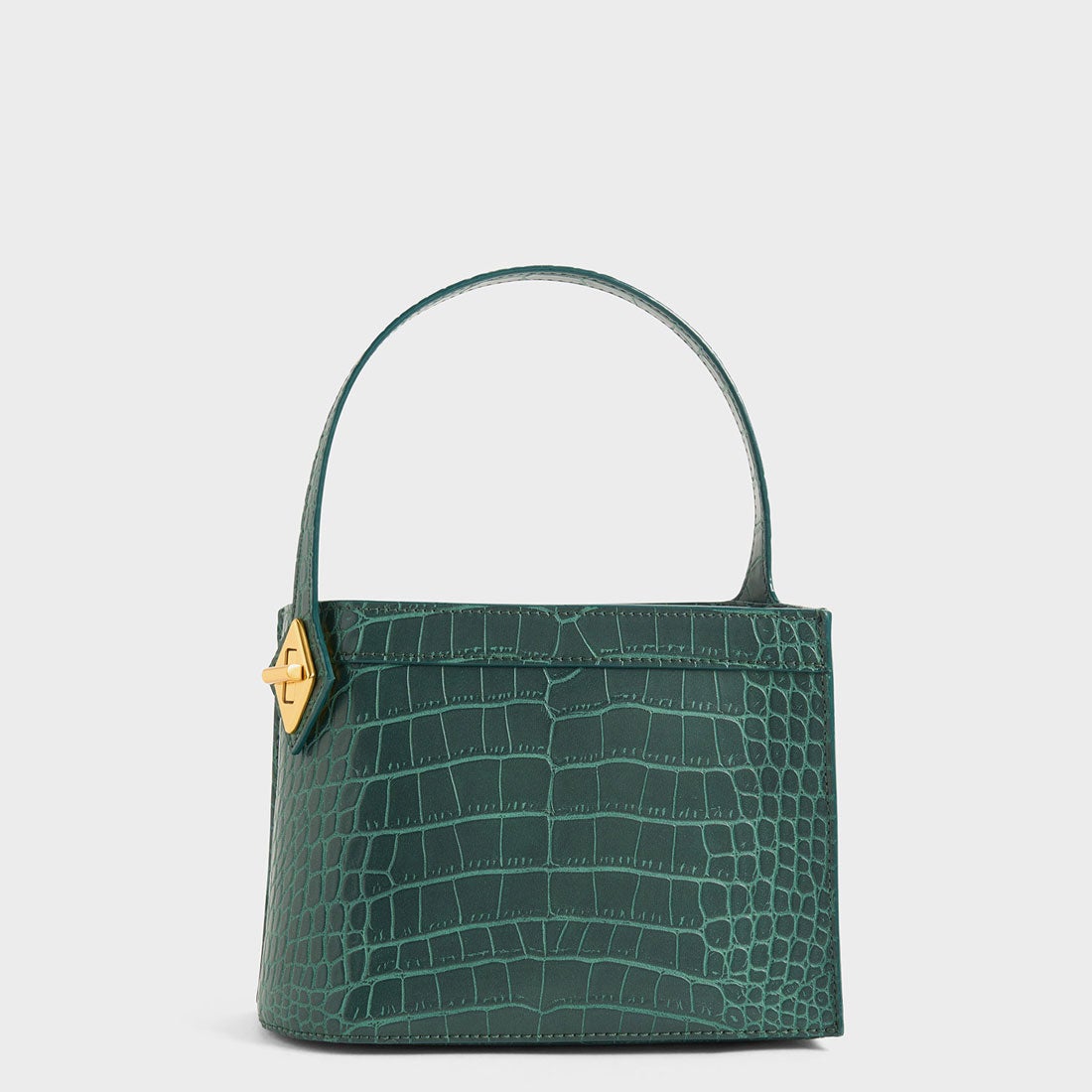 CHARLES & KEITH メタリックアクセント キルトバッグ （DarkGreen 