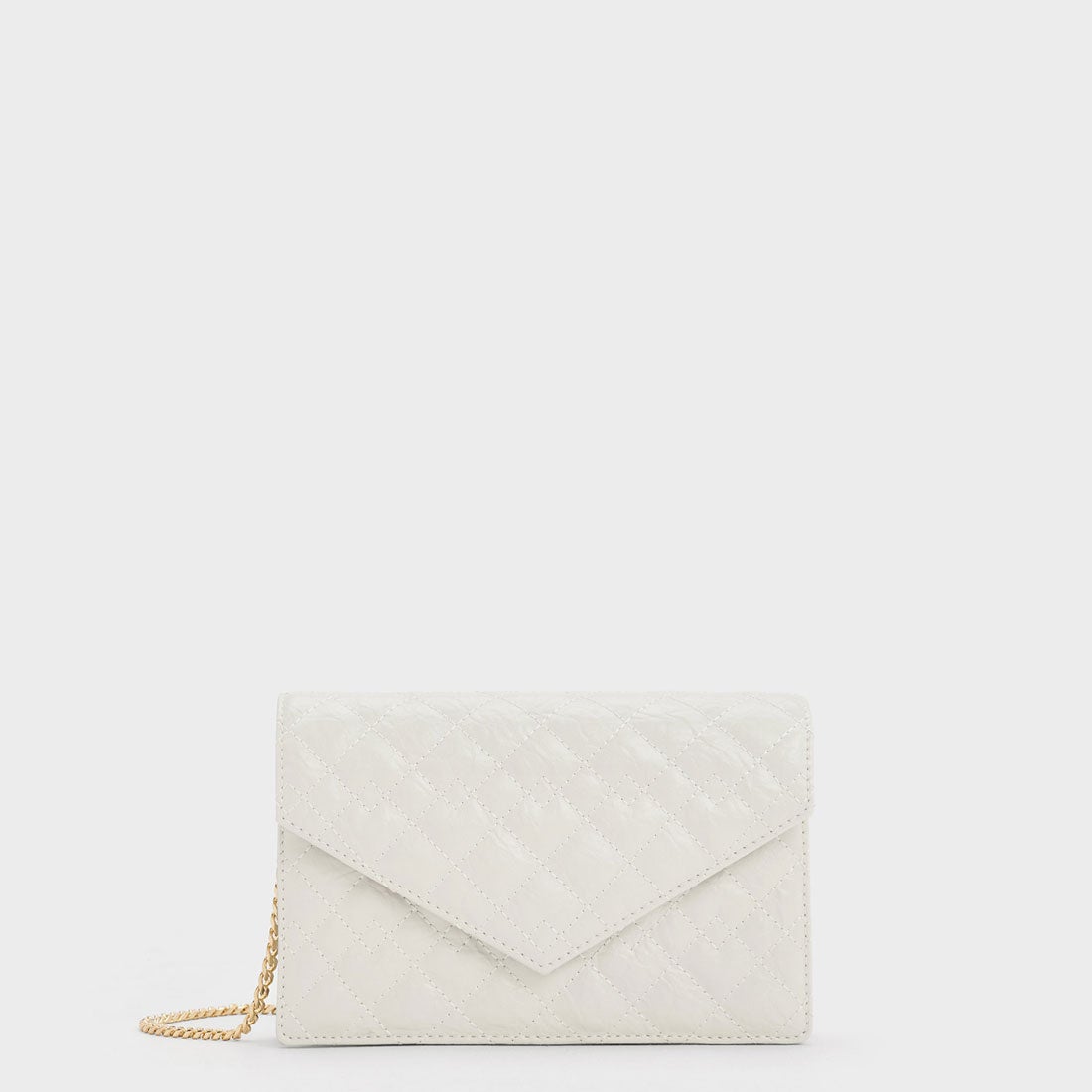 Duo ドゥオ キルトエンベロープクラッチ （White） -CHARLES & KEITH