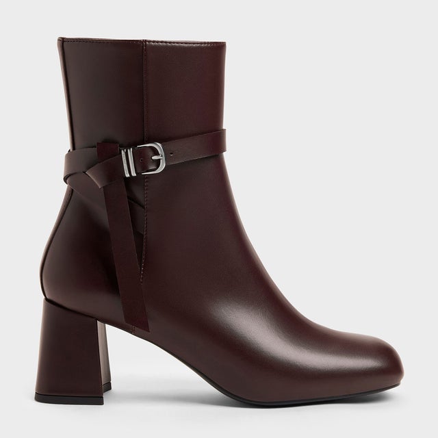 Eliza イライザ ブロックヒール アンクルブーツ （Maroon）