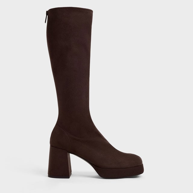 プラットフォーム ロングブーツ （Chocolate Textured）