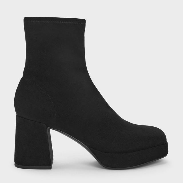プラットフォーム アンクルブーツ （Black Textured）