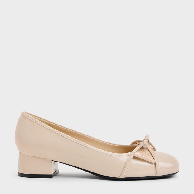 Bettina ベティーナ ダブルボウ パンプス （Beige）