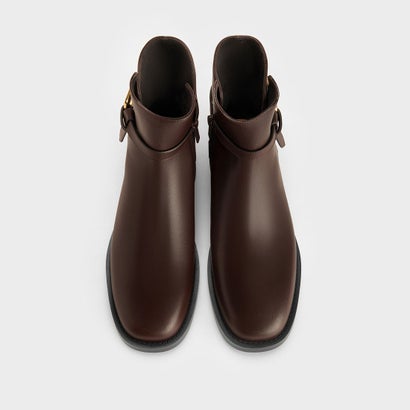 Daena デイナ レザー メタリックアクセント アンクルブーツ （Dark Brown）｜詳細画像