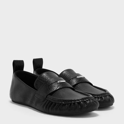 チャールズ アンド キース CHARLES & KEITH ルーシュド ペニーローファー （Black）｜詳細画像