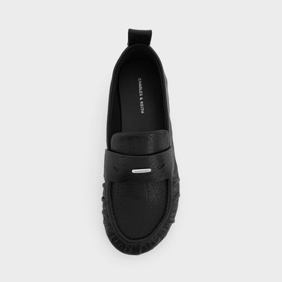 チャールズ アンド キース CHARLES & KEITH ルーシュド ペニーローファー （Black）｜詳細画像