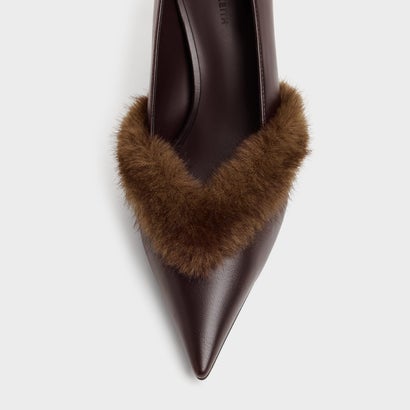 チャールズ アンド キース CHARLES & KEITH Emila エミラ ファートリム ポインテッド パンプス （Dark Brown）｜詳細画像