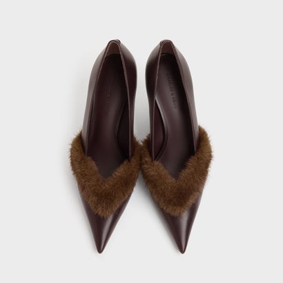 チャールズ アンド キース CHARLES & KEITH Emila エミラ ファートリム ポインテッド パンプス （Dark Brown）｜詳細画像