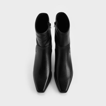 チャールズ アンド キース CHARLES & KEITH テーパード アンクルブーツ （Black）｜詳細画像