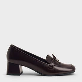 サークルチャーム ボウ ローファーパンプス（Burgundy）