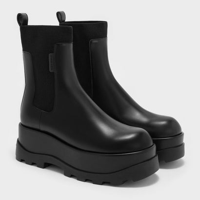 Barron バロン プラットフォーム アンクルブーツ （Black）｜詳細画像