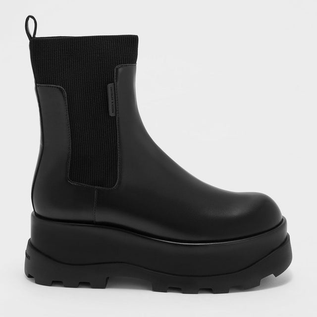 Barron バロン プラットフォーム アンクルブーツ （Black）