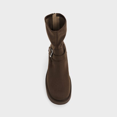 Evan エヴァン プラットフォーム アンクルブーツ （Dark Brown Textured）｜詳細画像