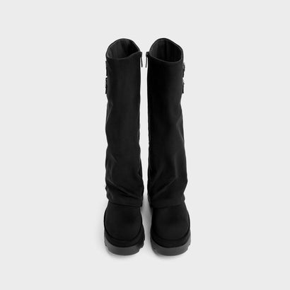Barron バロン プラットフォーム ロングブーツ  （BlackTextured）｜詳細画像