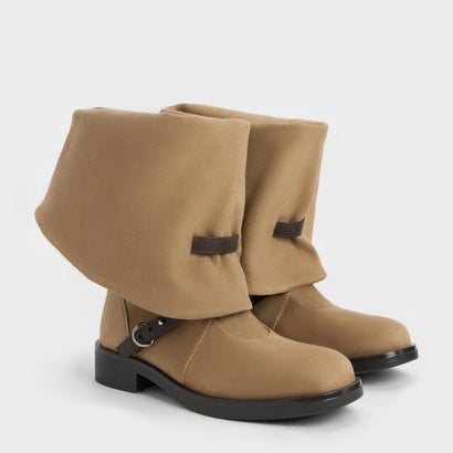 チャールズ アンド キース CHARLES & KEITH トリプルストラップ ロングブーツ （Sand）｜詳細画像