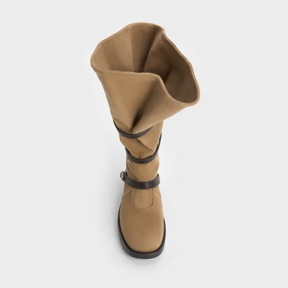 チャールズ アンド キース CHARLES & KEITH トリプルストラップ ロングブーツ （Sand）｜詳細画像