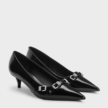 チャールズ アンド キース CHARLES & KEITH バックルストラップ キトゥンヒール （BlackBox）｜詳細画像
