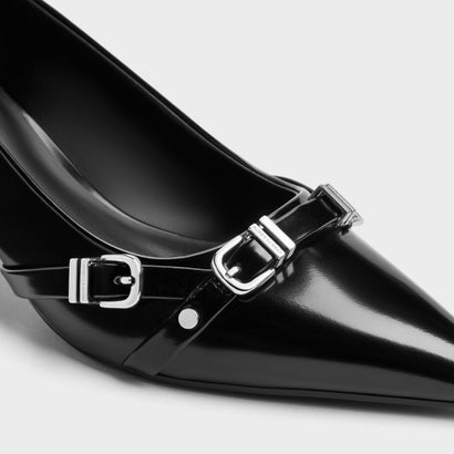 チャールズ アンド キース CHARLES & KEITH バックルストラップ キトゥンヒール （BlackBox）｜詳細画像