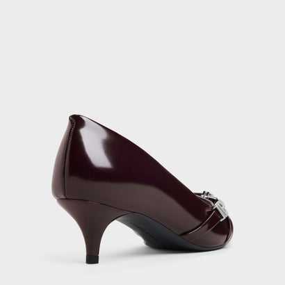 チャールズ アンド キース CHARLES & KEITH Aira アイラ バックルストラップ キトゥンヒー （Burgundy）｜詳細画像