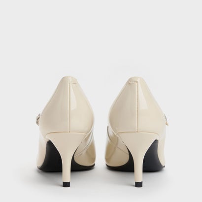 チャールズ アンド キース CHARLES & KEITH アシンメトリック ストラップ パンプス  （Chalk）｜詳細画像