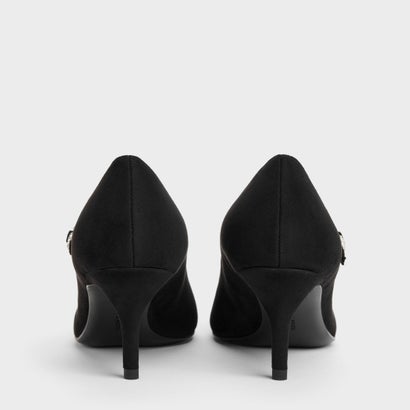 チャールズ アンド キース CHARLES & KEITH アシンメトリック ストラップ パンプス  （Black Textured）｜詳細画像