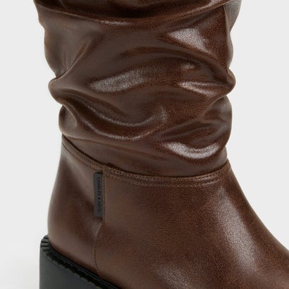 ルーシュド ドローストリング ロングブーツ （Dark Brown）｜詳細画像