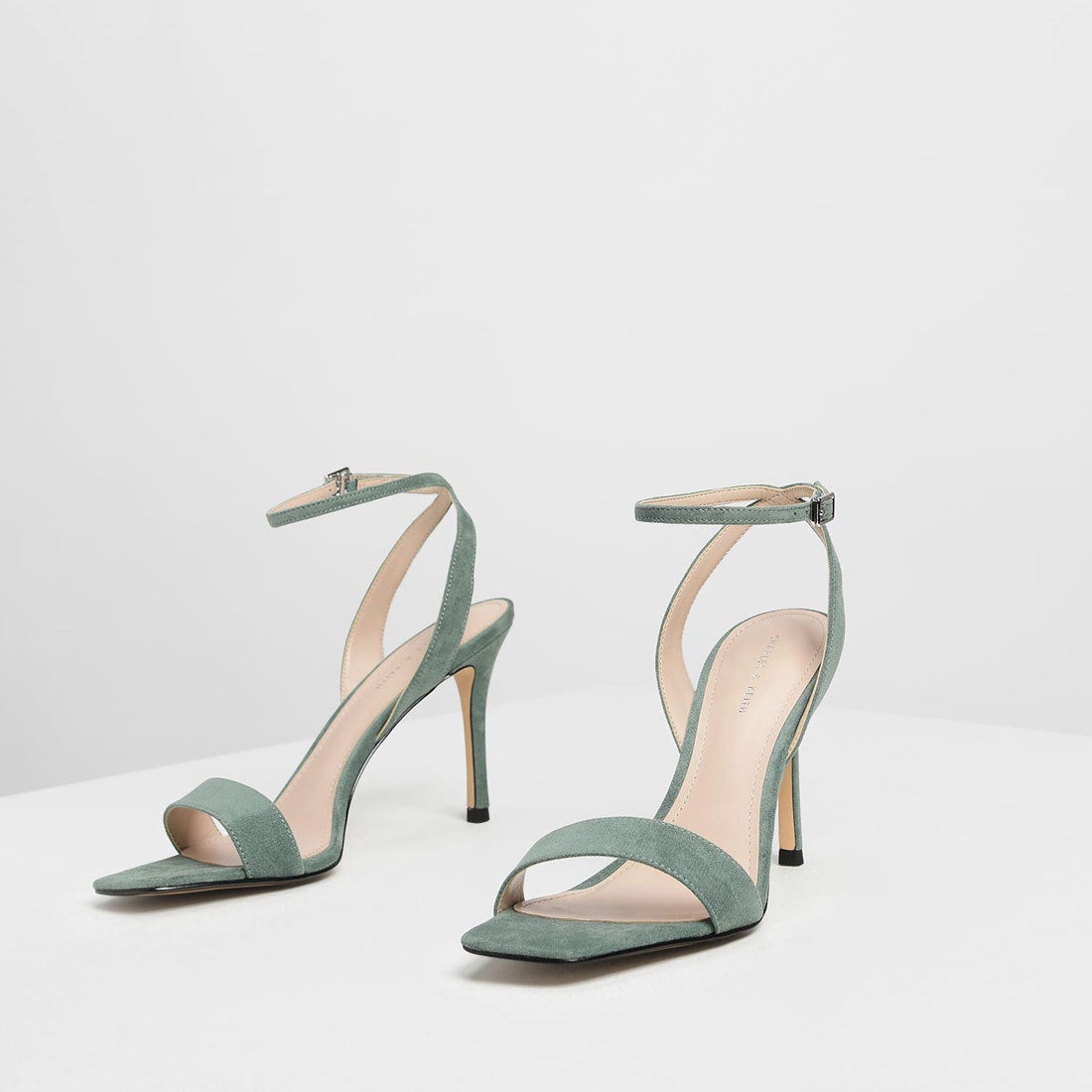 【再入荷】オープントゥアンクルストラップ スティレットサンダル / Open Toe Ankle Strap Stiletto Sandals  （Mint Green）