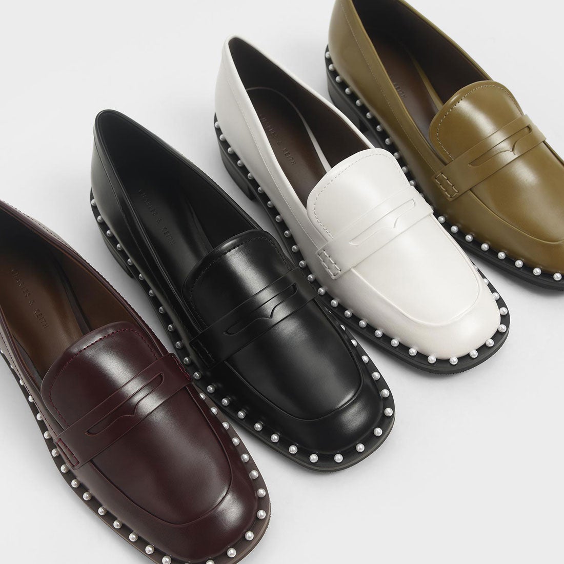 CHARLES & KEITH エンベリッシュドトリム ローファーフラット （Black 