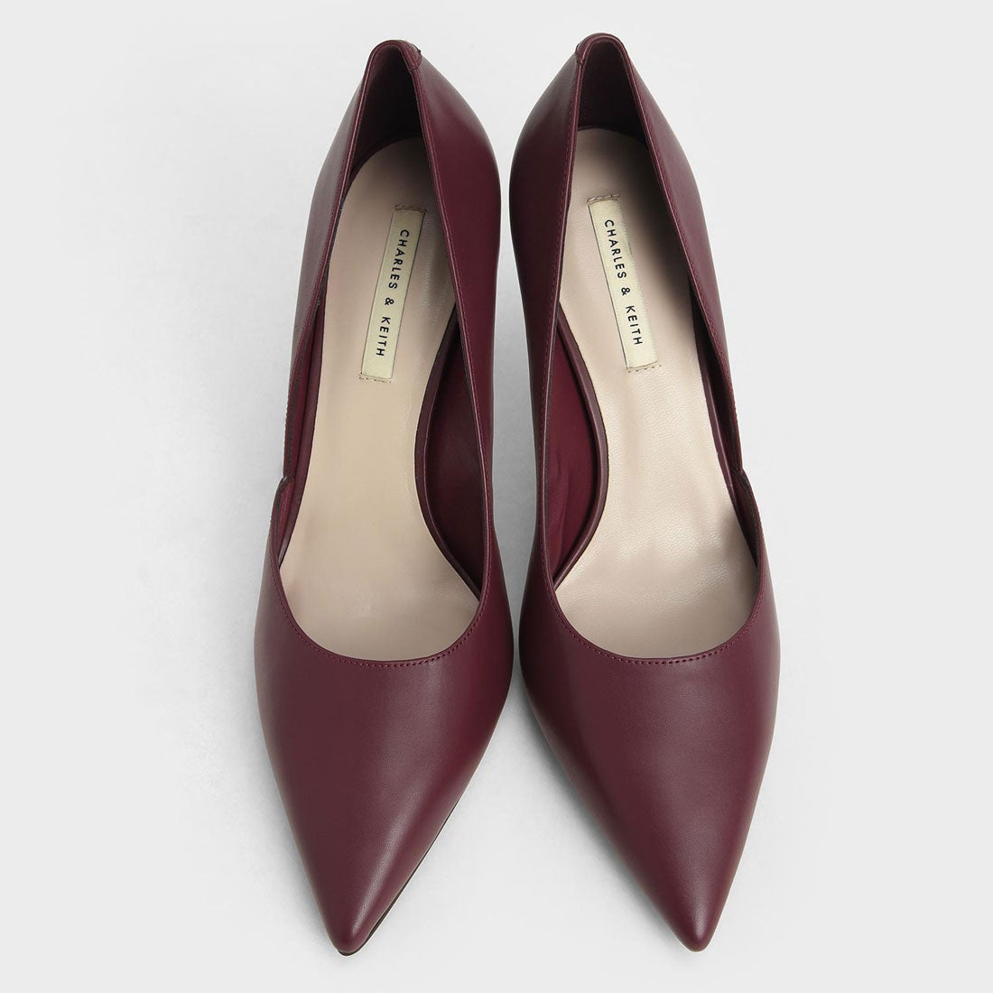 アシンメトリードルセイパンプス （Burgundy） -CHARLES & KEITH 