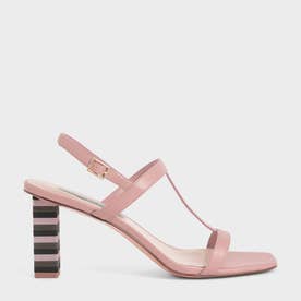 ストラッピーブロックヒール サンダル / Strappy Block Heeled Sandals （Pink）